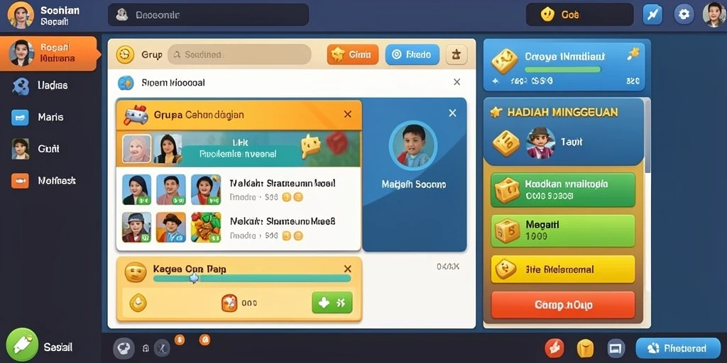 Tampilan grafis yang menarik dan penuh warna.