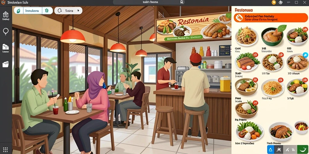 Menampilkan karakter utama dalam petualangan.